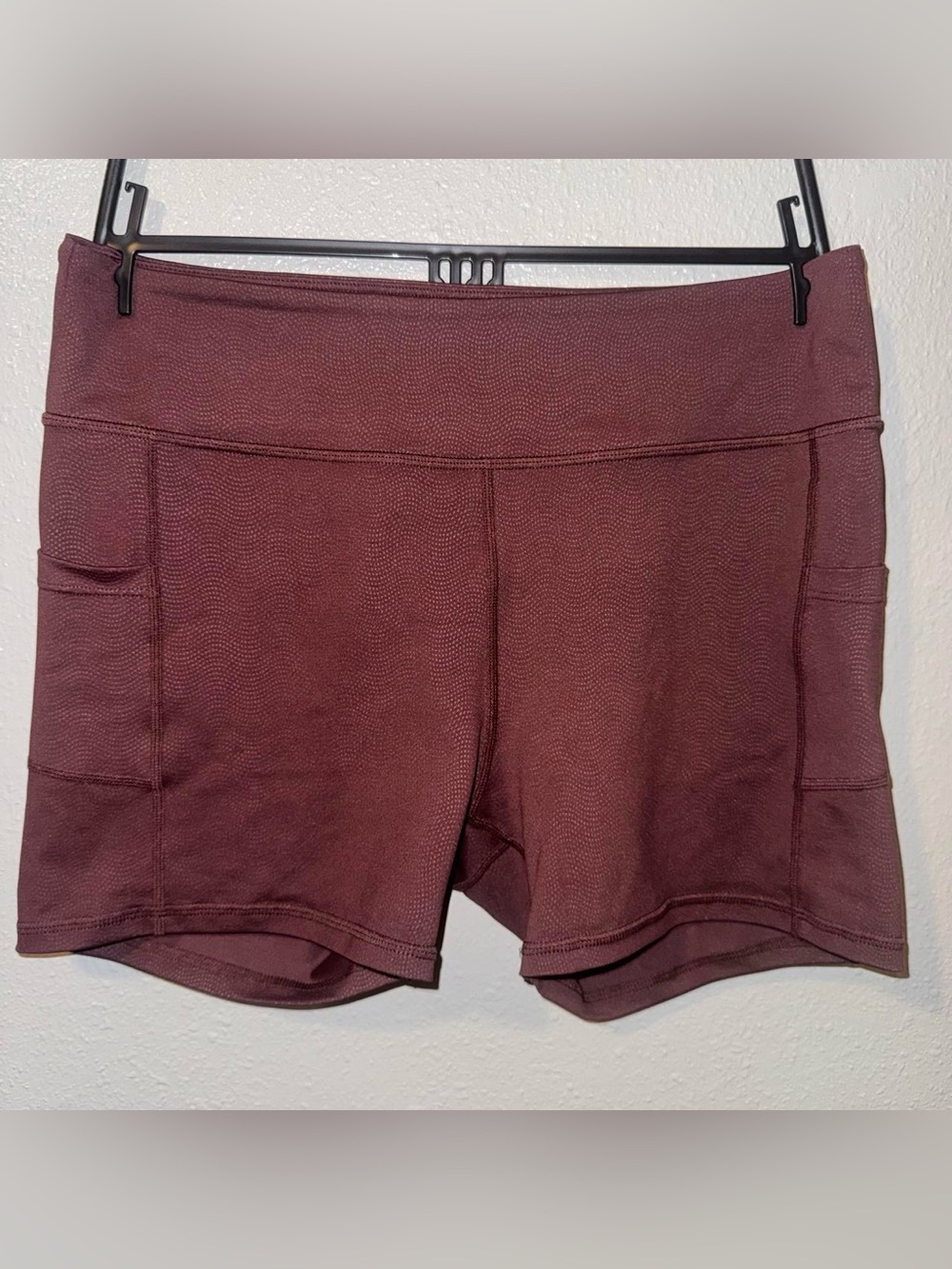 Zyia Active Women’s High-Waist Workout Shorts - Burgundy XXL
